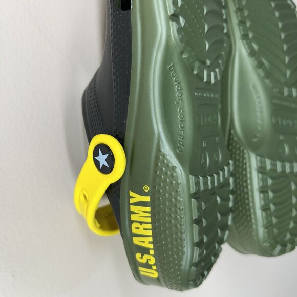 Classic Crocs US Army Green Yellow Black Size Men 4 Women 6 Adults Slip On - Picture 9 of 11